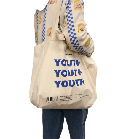 YOUTH Letters Print Shoulder Bag